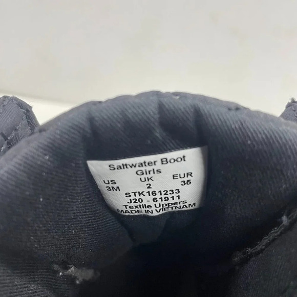 Girls Sperry Saltwater Core Black Rubber Boots [STS94063] Size 3 - Picture 9 of 9